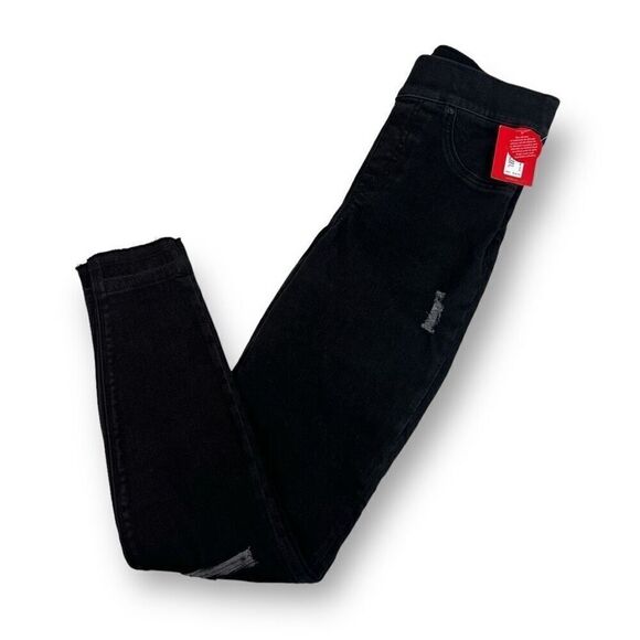 Spanx Black Distressed Denim Leggings Size Extra Small - Picture 1 of 8